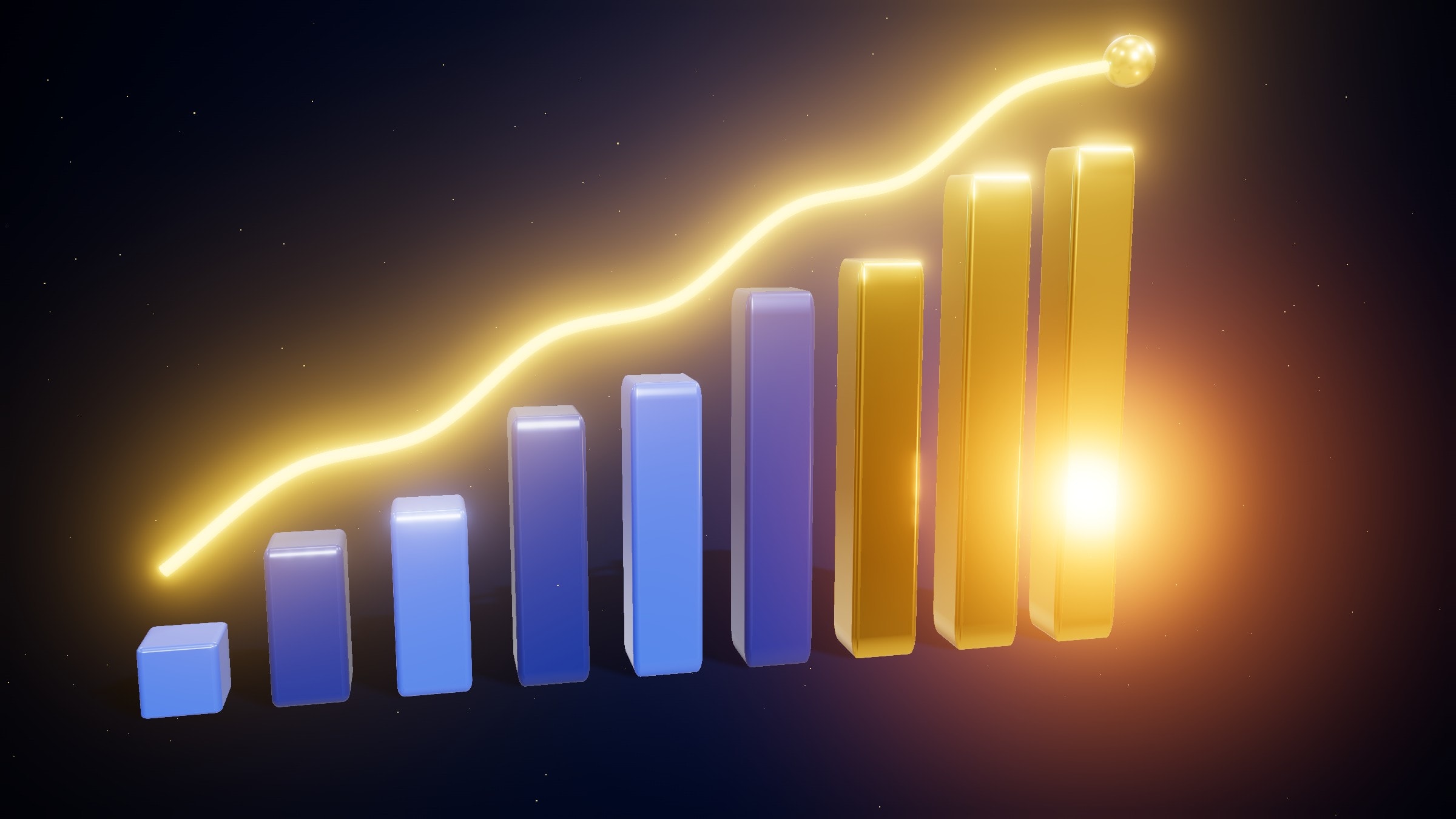 Abstract 3D render representing Digital Marketing